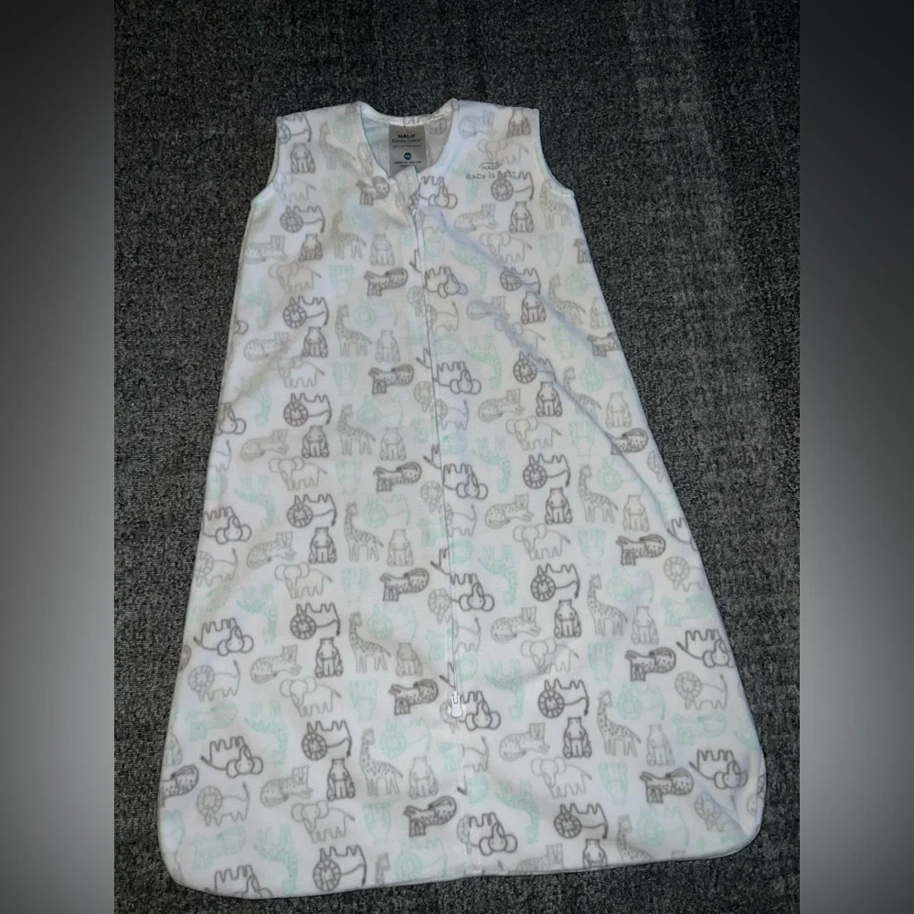 HALO White African‎ Safari Microfleece Sleep Sack Blanket sz Med
